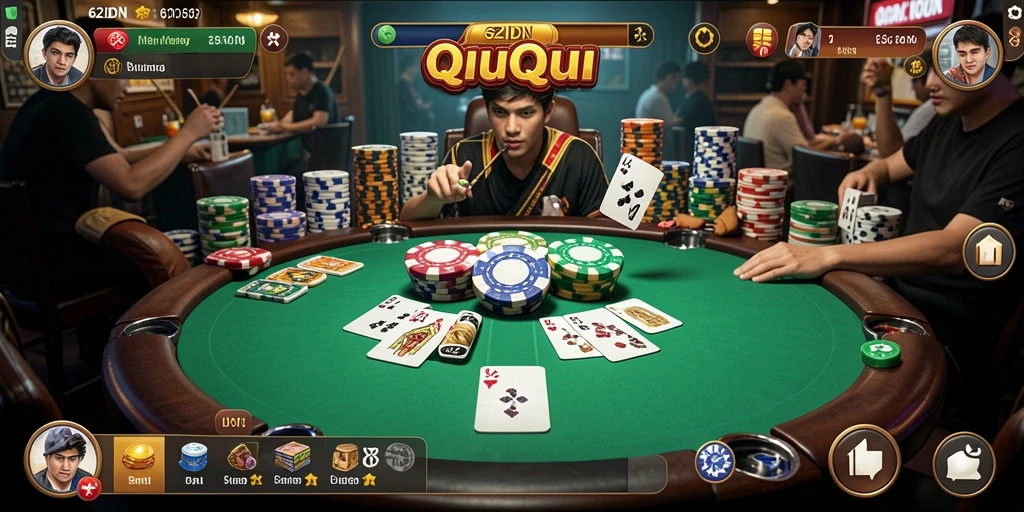 Tampilan gameplay QiuQiu yang menawan di 62IDN.