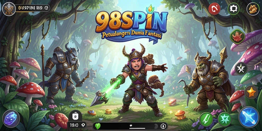 Tangkapan layar dari permainan 98SPIN menampilkan aksi petualangan yang mendebarkan.