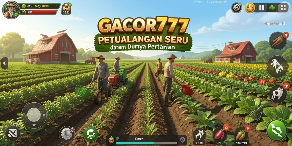 Gameplay GACOR777 yang menampilkan kebun yang subur dan beragam tanaman.
