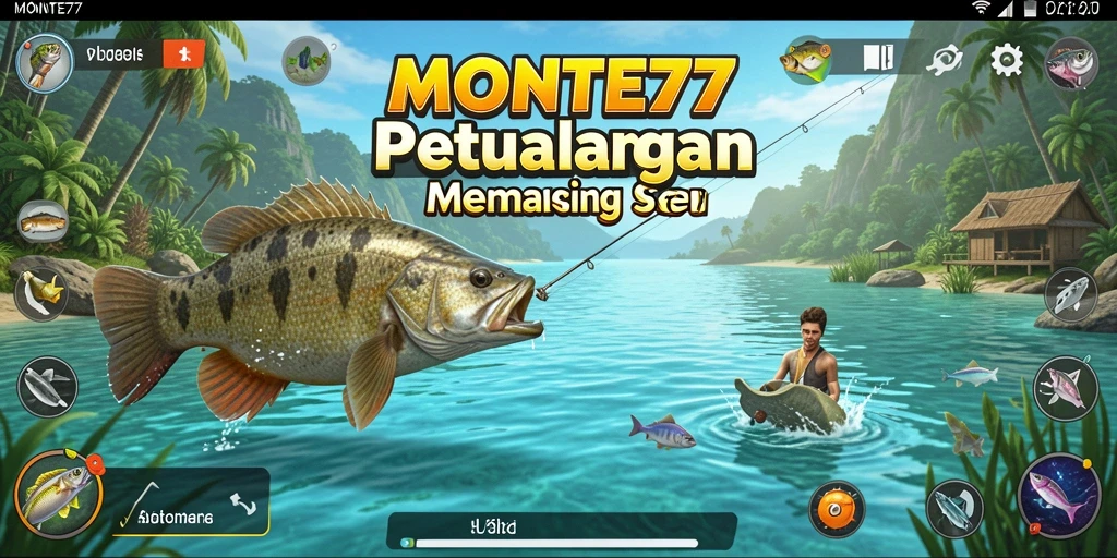 Tampilan menarik dari gameplay memancing di MONTE77.