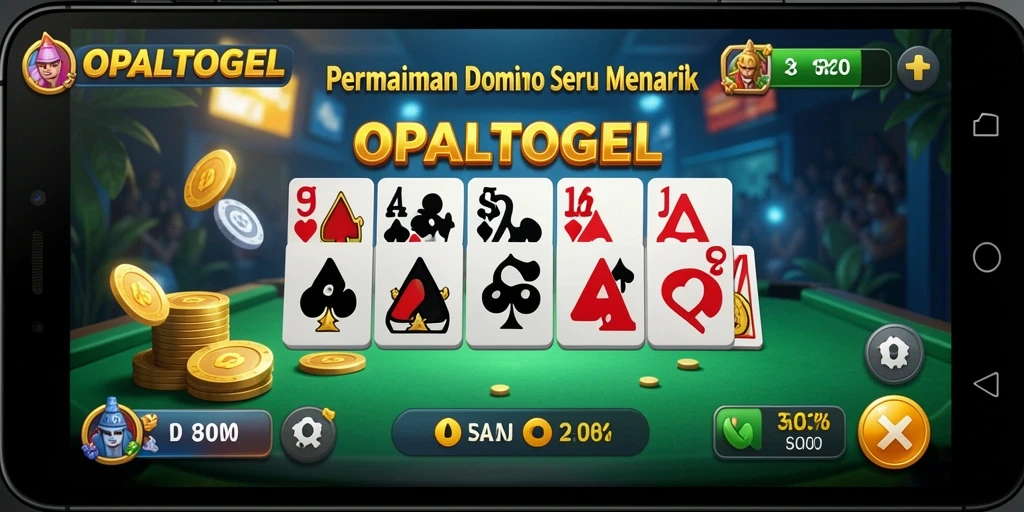 Screenshot gameplay OPALTOGEL yang menunjukkan keseruan bermain domino.