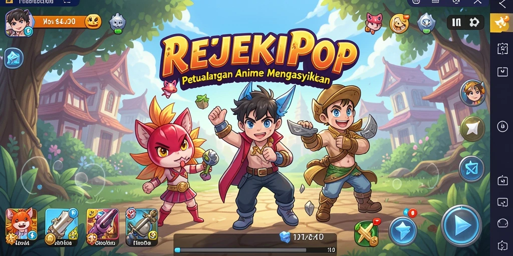 Tampilan gameplay REJEKIPOP yang menarik dan penuh warna.