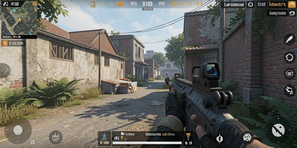 Screenshot menunjukkan aksi cepat dan intens dalam gameplay RI188.